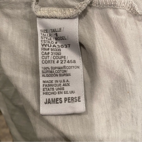 NWT JAMES PERSE TAN CREAM SHEER SLUB CREW NECK SHORT SLEEVE COTTON T SHIRT SMALL - Picture 4 of 4